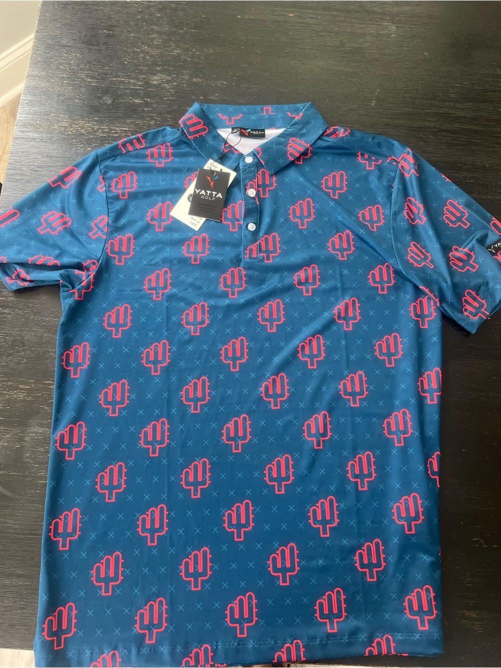 Yatta Golf Polo Men's L NWT Cactus Print - Like Bad Birdie